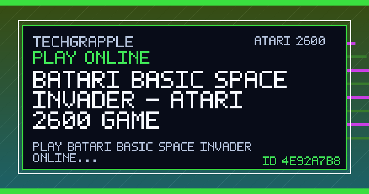 batari Basic Space Invader - Atari 2600 Game | TechGrapple Emulators