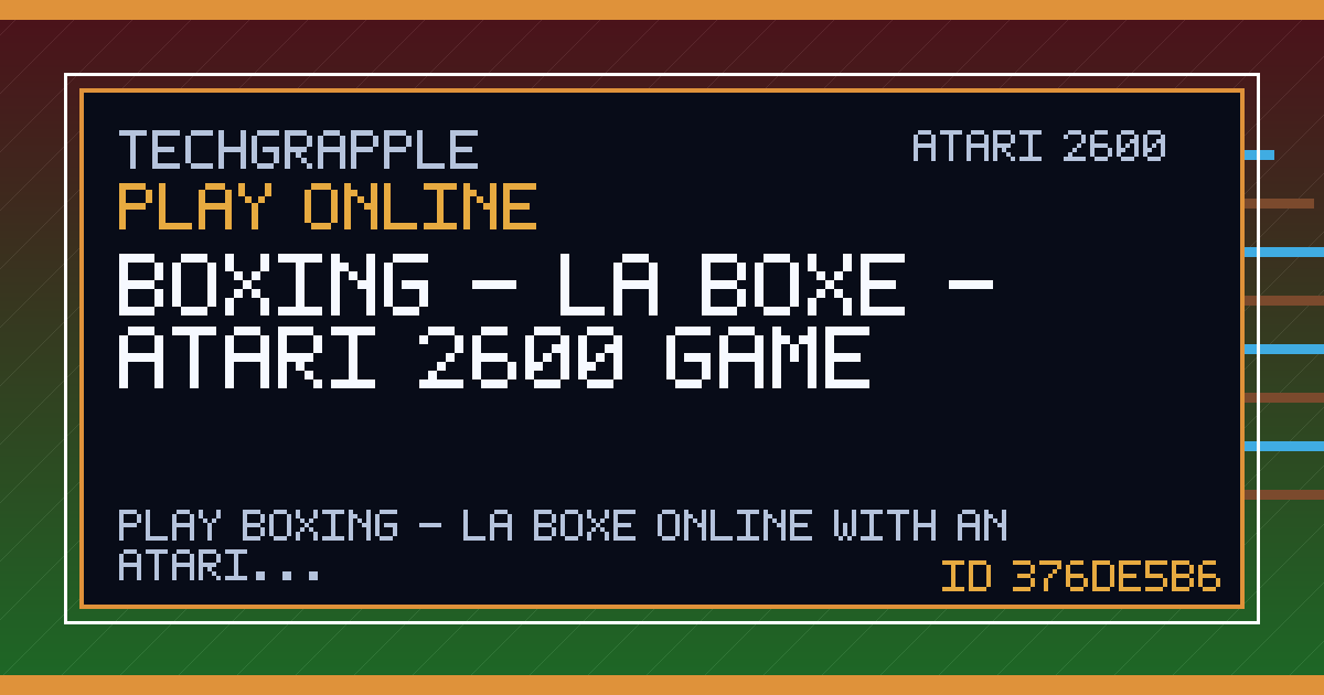 Boxing - La Boxe - Atari 2600 Game | TechGrapple Emulators