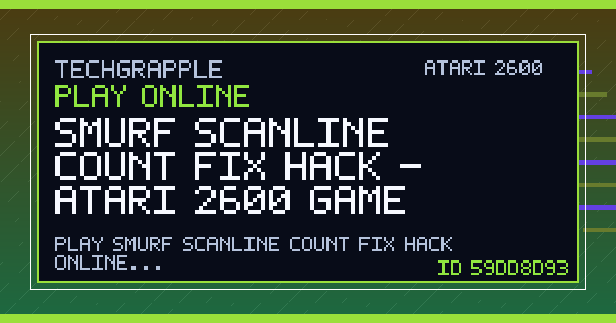 Smurf Scanline Count Fix Hack - Atari 2600 Game | TechGrapple Emulators