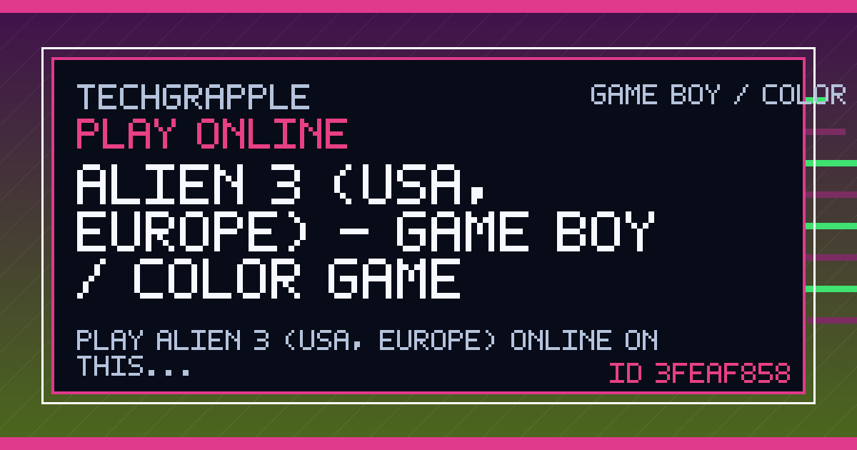 Alien 3 (USA, Europe) - Game Boy / Color Game | TechGrapple Emulators