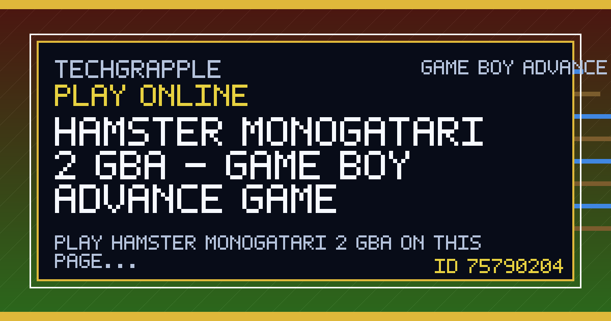 Hamster Monogatari 2 GBA - Game Boy Advance Game | TechGrapple Emulators