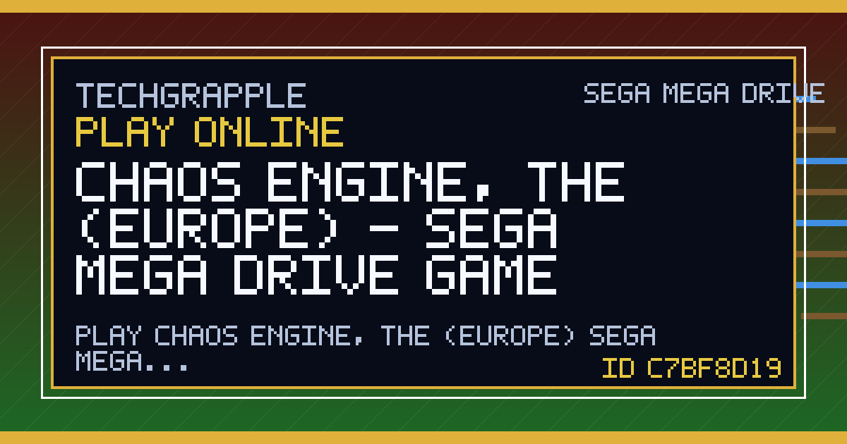 Chaos Engine, The (Europe) - Sega Mega Drive Game | TechGrapple Emulators