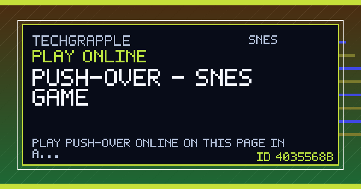 Push Over Computer Play Push-Over Online - SNES Puzzle Game